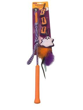 CATSTAGES Halloween BOO TAIL TEASERS Ghost Interactive Toy Orange Purple
